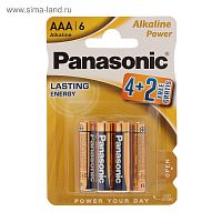 Panasonic Батарейка Тип AAА Alkaline 6(4+2) шт
