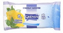 Grendy Салфетки Влажные Мелисса с лимоном 15 шт