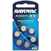 Rayovac Acoustic Батарейка д/слуховых аппаратов Rayovac Acoustic Type 675  6шт/бл