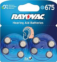 Rayovac Acoustic Батарейка д/слуховых аппаратов Rayovac Acoustic Type 675  8шт/бл 