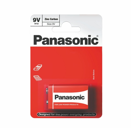 Panasonic Батарейка Тип "9V" ZincCarbon 6F22 9V 1шт/бл Panasonic Батарейка Тип "9V" ZincCarbon 6F22 9V 1шт/бл
