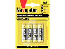 Navigator Батарейка Тип ААА Navigator щелочь 4 шт на блистере