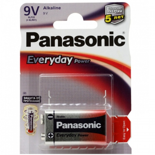 Panasonic Батарейка Тип  6LR61 Everyday 1шт на блистере