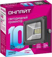 Прожектор свд ОНЛАЙТ OFL 10Вт IP65 LED холодный свет черный