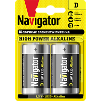Navigator Батарейка Тип "D" LR20 2шт на блистере