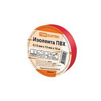 SQ0526-0023 Изолента ПВХ 0,13*15мм Красная 10метров TDM