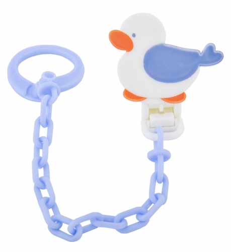 Мир Детства Цепочка с прищепкой  для пустышки "Птичка"