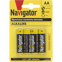 Navigator Батарейка Тип АА щелочь 4 шт на блистере