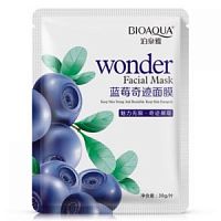 BIOAQUA Wonder Увлажняющая маска-салфетка для лица с экстрактом голубики (осветляющая), 30 г