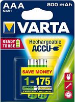 Varta Аккумулятор   56703 R03 800mAh Ni-Mh R2U 2шт/бл